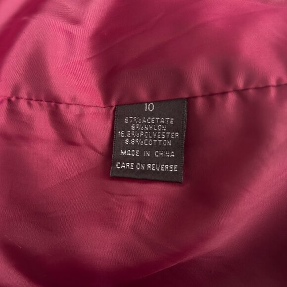 Vtg Y2K Burgundy Crushed Velvet Cropped Blazer Pantology Sz 10 Witchy Whimsigoth - Picture 7 of 7